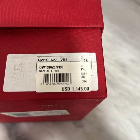 Valentino Garavani Poudre tan nude blush Rockstud T-Strap Sandal tonal heels 38 - Picture 15 of 15